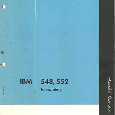 IBM 548, 552 Interpreters
