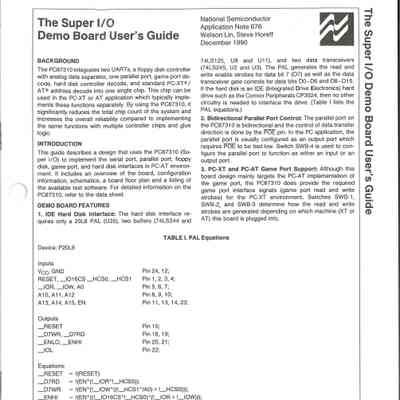 The Super I/O Demo Board User's Guide