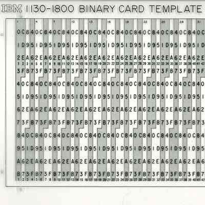 IBM 1130-1800 Binary Card Template