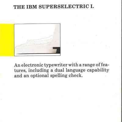 The IBM Superselectric I