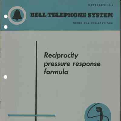 Reciprocity pressure response formula