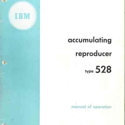 Accumulating Reproducer Type 528 : Manual of Operation