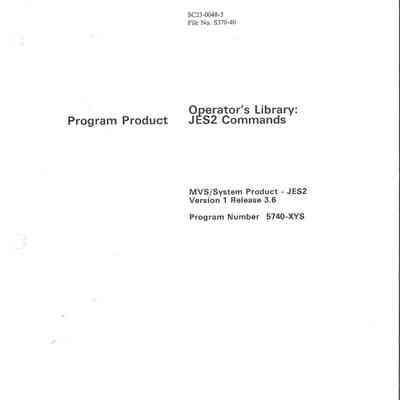 Operator's Library: JES2 Commands