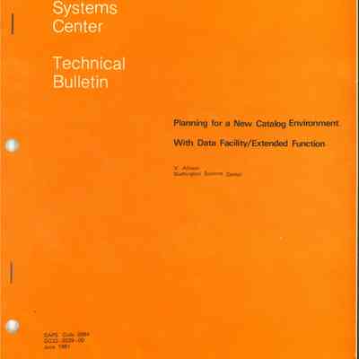 Planning for a New Catalog Environment with Data Facility/Extended Function