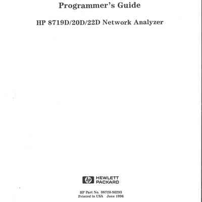 HP 8719D/20D/22D Network Analyzer : Programmer's Guide