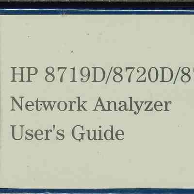 HP 8719D/8720D/8722D Network Analyzer User's Guide