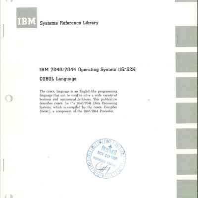 IBM 7040/7044 Operating System (16/32K)