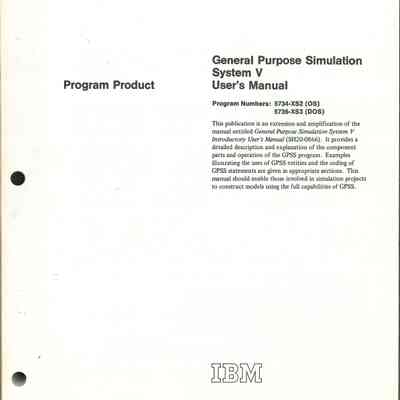 General Purpose Simulation System V User's Manual