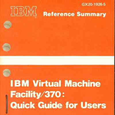 IBM Virtual Machine Facility/370: Quick Guide for Users