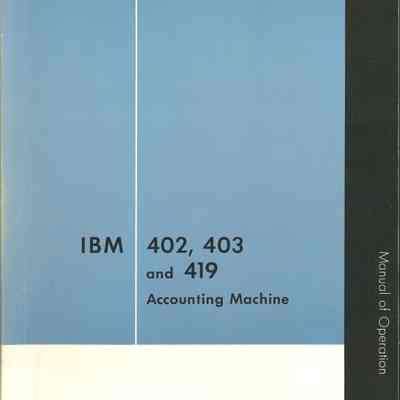 IBM 402, 403 and 419 Accounting Machine