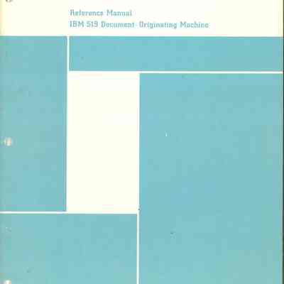 Reference Manual : IBM 519 Document-Originating Machine
