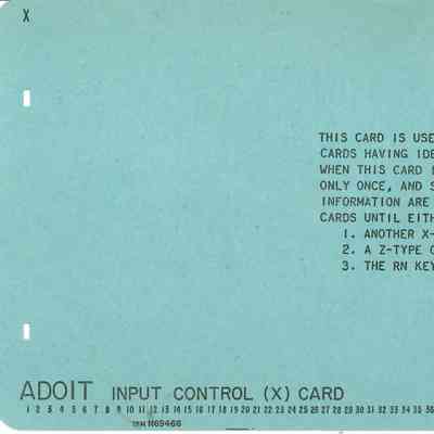 ADOIT Input Control (X) Card