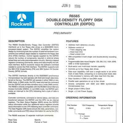 R6565 Double-Density Floppy Disk Controller (DDFDC)