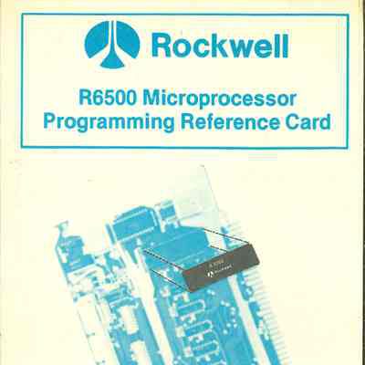 R6500 Microprocessor : Programming Reference Card