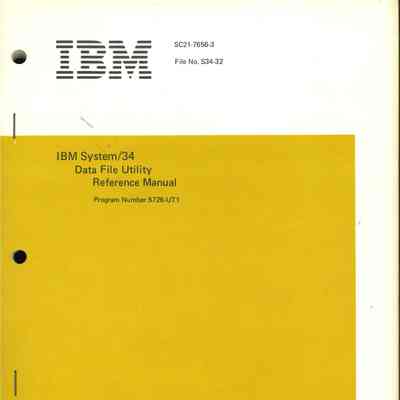 IBM System/34 Data File Utility : Reference Manual