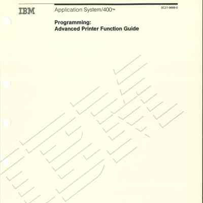 Programming: Advanced Printer Function Guide