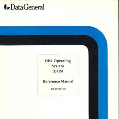 Disk Operating System (DOS) : Reference Manual