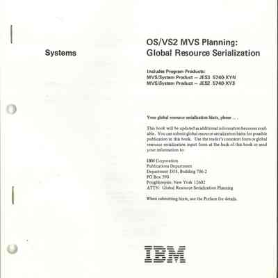 OS/VS2 MVS Planning: Global Resource Serialization