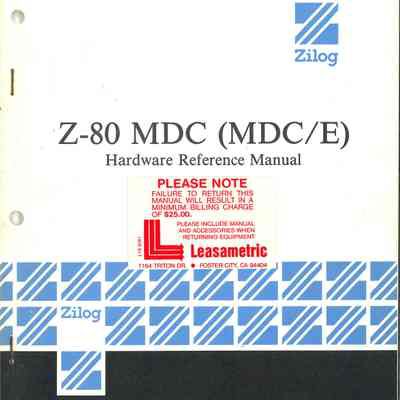 Z-80 MDC (MDC/E) : Hardware Reference Manual