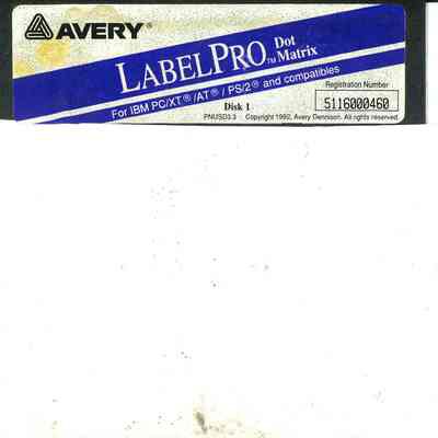 LabelPro Dot Matrix For IBM PC®/XT®/PS/2® and Compatibles