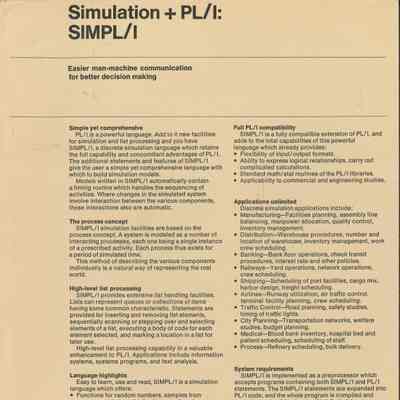 Simulation + PL/I: SIMPL/I