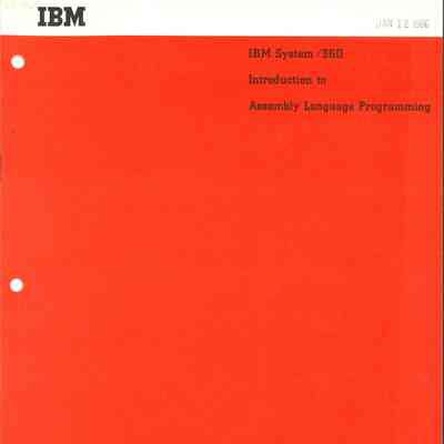 IBM System/360 Introduction to Assembly Language Programming