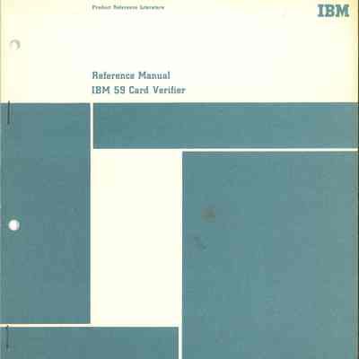Reference Manual : IBM 59 Card Verifier