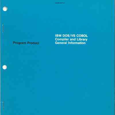 IBM DOS/VS COBOL Compiler and Library
