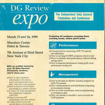 DG Review Expo : The Independent Data General Tradeshow and Conference