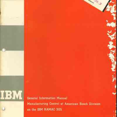 Manufacturing Control at American Bosch Division on the IBM RAMAC 305