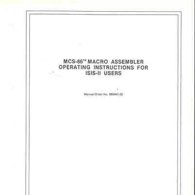 MCS-86 Macro Assembler Operating Instructions for ISIS-II Users