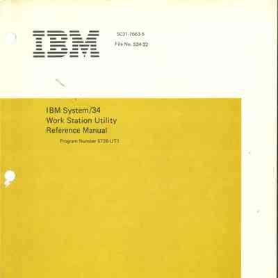 IBM System/34 Workstation Utility : Reference Manual