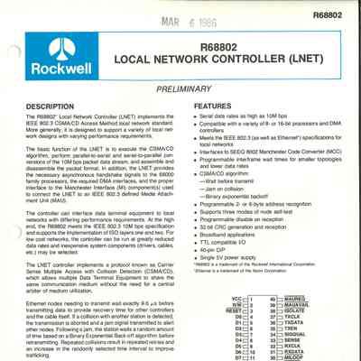 R68802 Local Network Controller (LNET)