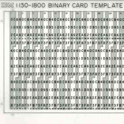 IBM 1130-1800 Binary Card Template