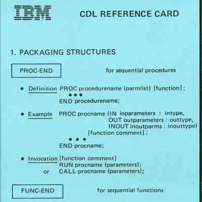 CDL Reference Card