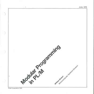 Modular Programming in PL/M