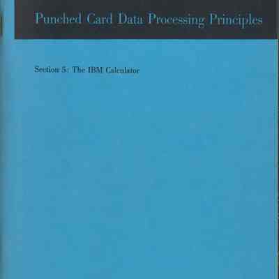 Punched Card Data Processing Principles