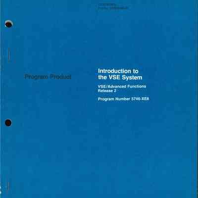 Introduction to the VSE System : VSE Advanced Functions Release 2