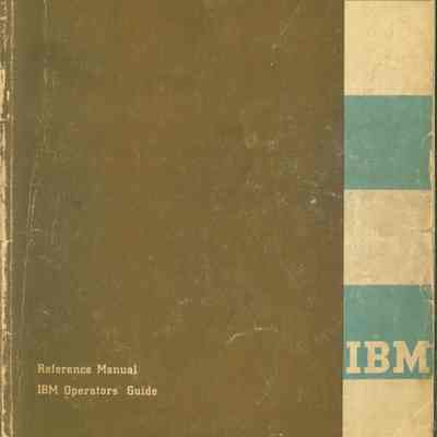 Reference Manual : IBM Operators' Guide