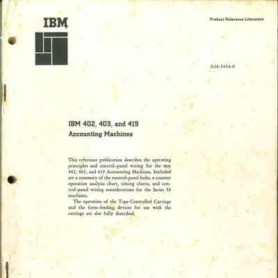 IBM 402, 403, and 419 Accounting Machines
