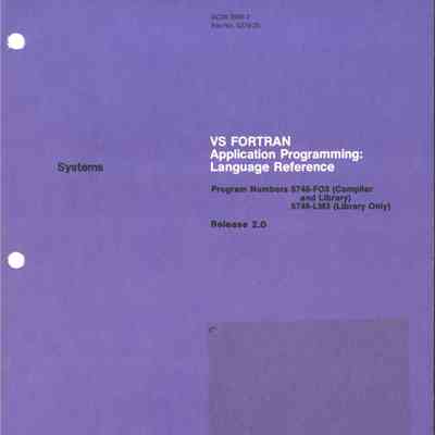VS FORTRAN Application Programming: Language Reference