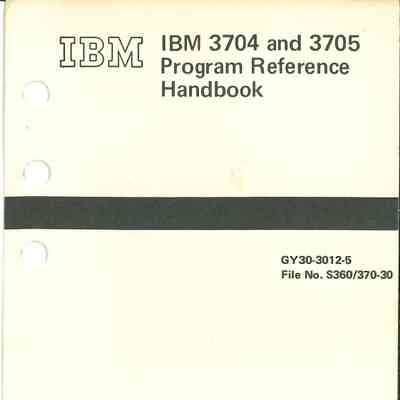 IBM 3704 and 3705 Program Reference Handbook