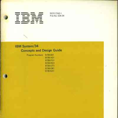 IBM System/34 Concepts and Design Guide