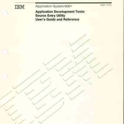 Application Development Tools: Source Entry Utility