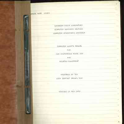 Computer User's Manual for IBM System/360 Model 195 and Related Equipment