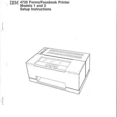 4720 Forms/Passbook Printer Models 1 and 3