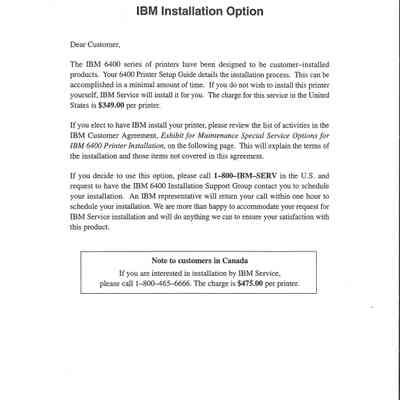 IBM Installation Option