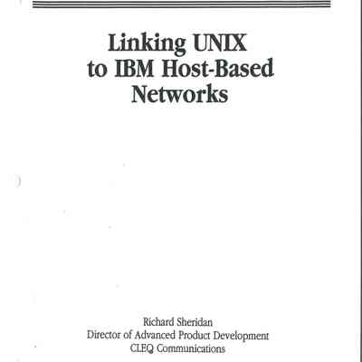 Linking UNIX to IBM Host-Based Networks