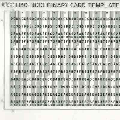 IBM 1130-1800 Binary Card Template