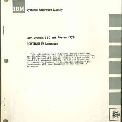 IBM System/360 and System/370 : FORTRAN IV Language